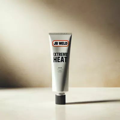 Tube of JB Weld Extreme Heat adhesive displayed elegantly, emphasizing its industrial applications. Image for illustration purposes only.