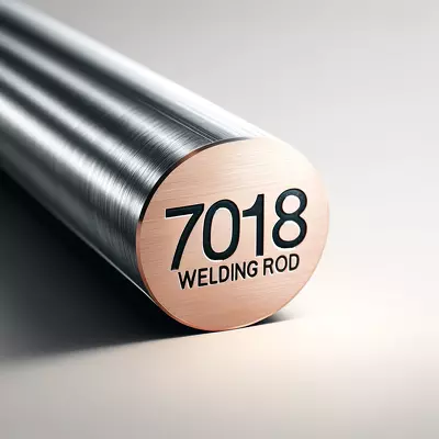 A 7018 welding rod showcased, highlighting its distinct texture and details. Image for illustration purposes only.